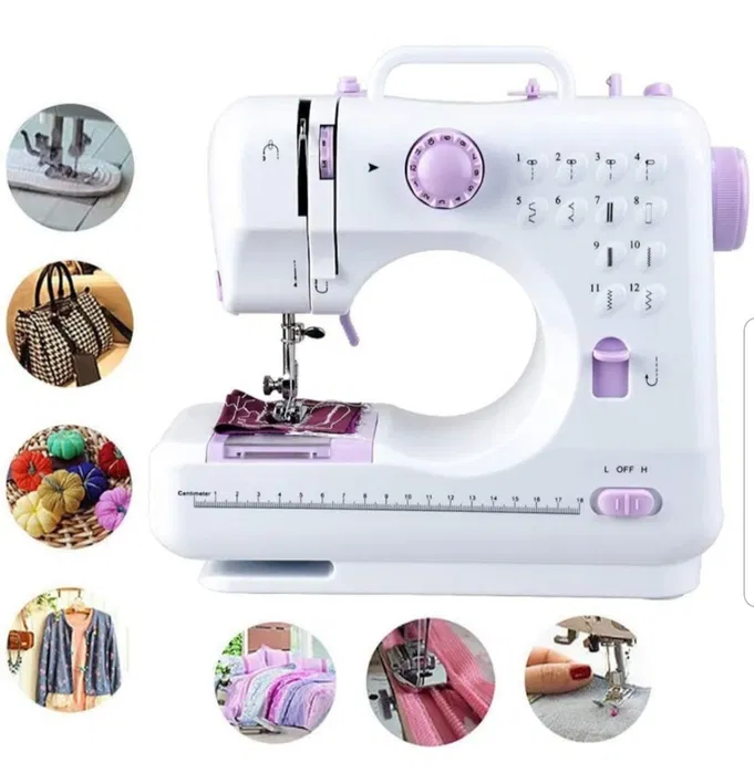 Masina de cusut multifunctionala cu accesorii portabila FHSM-505 alb N6